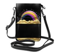 YYHWHJDE Leather Crossbody Small Cell Phone Purse 7.6x4.9in Rainbow Butterfly Bridge Pattern For Walking, Camping, Shopping, Travel, And Outdoor Use