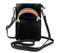 YYHWHJDE Leather Crossbody Small Cell Phone Purse 7.6x4.9in Rainbow Fish Tail Pattern For Walking, Camping, Shopping, Travel, And Outdoor Use