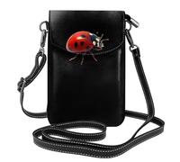 YYHWHJDE Leather Crossbody Small Cell Phone Purse 7.6x4.9in Red Seven Star Ladybug Pattern For Walking, Camping, Shopping, Travel, And Outdoor Use