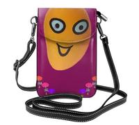 YYHWHJDE Leather Crossbody Small Cell Phone Purse 7.6x4.9in Smiley Mango Pattern For Walking, Camping, Shopping, Travel, And Outdoor Use