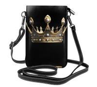YYHWHJDE Leather Crossbody Small Cell Phone Purse 7.6x4.9in The King'S Crown Pattern For Walking, Camping, Shopping, Travel, And Outdoor Use