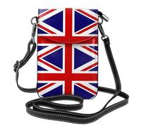 YYHWHJDE Leather Crossbody Small Cell Phone Purse 7.6x4.9in Uk Flag Pattern For Walking, Camping, Shopping, Travel, And Outdoor Use