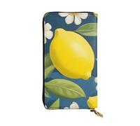 YYHWHJDE Lemon and Flower Printing Quality Leather Long Clutch Wallet Designed for Fashion Girls and Women Stylish 7.48 x 4.13 in