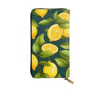 YYHWHJDE Lemon Fruit Printing Quality Leather Long Clutch Wallet Designed for Fashion Girls and Women Stylish 7.48 x 4.13 in