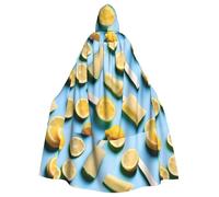 YYHWHJDE Lemon Popsicle Pattern Halloween Adult Hooded Cape Cloak - Super Large Hooded Cloak No Zipper