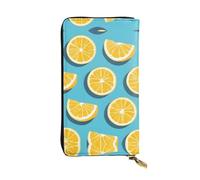 YYHWHJDE Lemon Wedges Printing Quality Leather Long Clutch Wallet Designed for Fashion Girls and Women Stylish 7.48 x 4.13 in