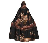 YYHWHJDE Leopard Cat In A Dead Tree Pattern Halloween Adult Hooded Cape Cloak For Role-Playing, Stage Costumes, Parties Easy Care