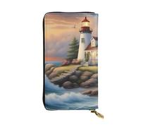 YYHWHJDE Lighthouse Diamond Painting Printing Quality Leather Long Clutch Wallet Designed for Fashion Girls and Women Stylish 7.48 x 4.13 in