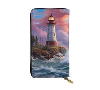 YYHWHJDE Lighthouse Diamond Painting Printing Quality Leather Long Clutch Wallet Designed for Fashion Girls and Women Stylish 7.48 x 4.13 in