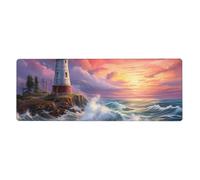 YYHWHJDE Lighthouse Diamond Painting Prints Extra Large Mouse pad Mousepad 12x31.5in for Office Gaming Learning