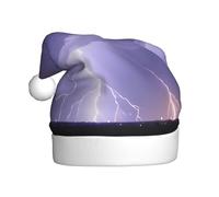 YYHWHJDE Lightning Storm Prints Christmas Hat for Adult Making It a Fun and Durable Gift for Men and Women