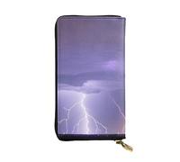YYHWHJDE Lightning Storm Prints Quality Leather Long Clutch Wallet Designed for Fashion Girls and Women Stylish 7.48 x 4.13 in