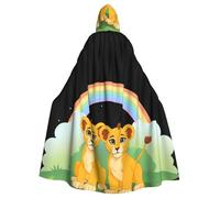 YYHWHJDE Lion Cubs Under The Rainbow Prints Halloween Adult Hooded Cape Men'S And Women'S Clothing Mantle Role-Playing
