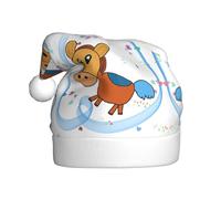 YYHWHJDE listening mule Prints Christmas Hat for Adult Soft, lightweight Holiday party use