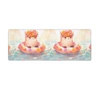 YYHWHJDE Little Alpaca On The Swimming Ring Picture Extra Large Mouse Pad, Computer Office Anti Slip Gaming Keyboard Thickened Version 12x31.5in