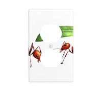 YYHWHJDE Little Ants Hiding from The rain Prints Double Socket Wall Panel Decorative for Residential and Commercial Areas 4.5x2.76in