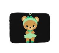 YYHWHJDE Little Bear with Green Headband Prints Protective Shockproof Portable Laptop Sleeve Case 13 inch for Men and Women Business Travel, and Office Daily Use