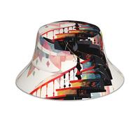 YYHWHJDE Little Black cat on The Spiral Staircase Pattern Reflective Bucket Hat Lightweight, Breathable, Foldable for Men & Women