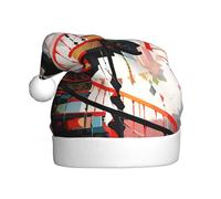 YYHWHJDE Little black cat on the spiral staircase Prints Christmas Hat for Adult Making It a Fun and Durable Gift for Men and Women