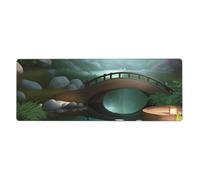 YYHWHJDE Little Bridge In The East Pattern Extra Large Mouse Pad, Computer Office Anti Slip Gaming Keyboard Thickened Version 12x31.5in
