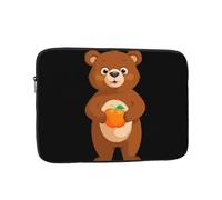 YYHWHJDE Little Brown Bear Holding Persimmon Prints Protective Shockproof Portable Laptop Sleeve Case 10 inch for Men and Women Business Travel, and Office Daily Use
