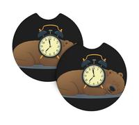 YYHWHJDE Little Brown Bear Pattern Car Coasters 2 Pack - Durable Waterproof Cup Holder Coasters for Car Interior Protection and Decoration