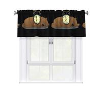 YYHWHJDE Little Brown Bear Prints Short Curtains with Valance Rod 54x18in Home Decor for Kitchen Bathroom Laundry Room Studio Upper Window