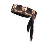 YYHWHJDE Little brown bear watching the moon Pattern Sports Double-Sided Headscarf Quick Drying, Moisture Wicking for Women, Girls, and Men