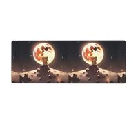 YYHWHJDE Little Brown Bear Watching The Moon Picture Extra Large Mouse Pad, Computer Office Anti Slip Gaming Keyboard Thickened Version 12x31.5in
