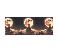 YYHWHJDE Little Brown Bear Watching The Moon Prints Extra Large Mouse pad Mousepad Computer Office Gaming Keyboard Thickened Version 12x31.5in