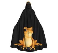 YYHWHJDE Little Brown Frog Pattern Halloween Adult Hooded Cape Cloak For Role-Playing, Stage Costumes, Parties Easy Care