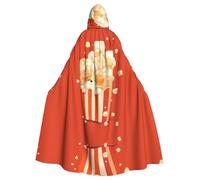 YYHWHJDE Little Corgi In Popcorn Pattern Halloween Adult Hooded Cape Cloak No Zipper, Comfortable For Costume Parties