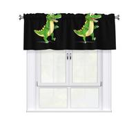 YYHWHJDE Little Crocodile Jumping Prints Short Curtains with Valance Rod 54x18in Home Decor for Kitchen Bathroom Laundry Room Studio Upper Window