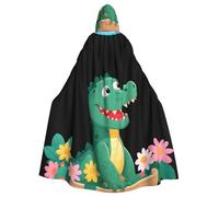 YYHWHJDE Little Crocodile On The Flower Boat Pattern Halloween Adult Hooded Cape Cloak - Super Large Hooded Cloak No Zipper