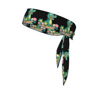 YYHWHJDE Little crocodile on the flower boat Prints Sports Double-Sided Headscarf for Women and Men Adjustable for All Head Circumferences