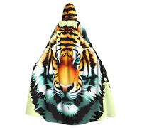 YYHWHJDE Little fat tiger head Printing Halloween Adult Hooded Cloak for Parties and Costume Events