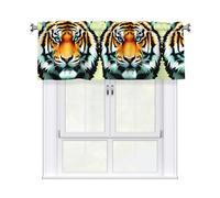 YYHWHJDE Little Fat Tiger Head Prints Tier Curtains 54x18 Inch - 100% Polyester Peach Skin Window Layers for Lasting Performance