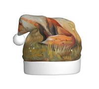 YYHWHJDE Little fox in the field Pattern Christmas Hat for Adult quality festive accessory crafted soft, lightweight