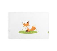 YYHWHJDE Little Fox in The Field Prints Placemats Set of 6 12x18in - Elevate Every Meal with Durable & Customizable Table Layers