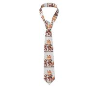 YYHWHJDE Little fox on a ride Pattern Men's Necktie for Business, Daily Wear, Work, Birthdays, Weddings, Parties, Banquets Easy Care 57X3.1 In