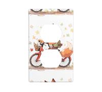 YYHWHJDE Little Fox on a Ride Prints Double Socket Wall Panel Electrical Socket Cover Plate Shatter Decoration Durable 4.5x2.76in