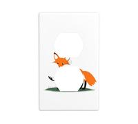 YYHWHJDE Little Fox Stealing Eggs Prints Double Socket Wall Panel Decorative for Residential and Commercial Areas 4.5x2.76in