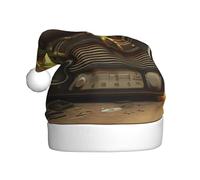 YYHWHJDE Little frog by the radio Prints Christmas Hat for Adult Making It a Fun and Durable Gift for Men and Women