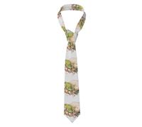 YYHWHJDE Little frog in the palm of your hand Pattern Men's Necktie for Business, Daily Wear, Work, Birthdays, Weddings, Parties, Banquets Easy Care 57X3.1 In