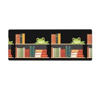 YYHWHJDE Little Frog On The Bookshelf Picture Extra Large Mouse Pad, Computer Office Anti Slip Gaming Keyboard Thickened Version 12x31.5in