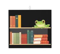 YYHWHJDE Little Frog On The Bookshelf Printed Kitchen Absorbent pad, Super Absorbent Microfiber, Oversized Anti Slip