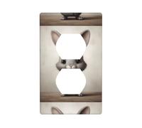 YYHWHJDE Little Gray Rabbit Holding a Heart Prints Double Socket Wall Panel Electrical Socket Cover Plate Shatter Decoration Durable 4.5x2.76in