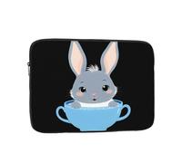 YYHWHJDE Little Gray Rabbit in a Blue Teacup Picture Shockproof Portable Laptop Sleeve Case 10 inch for Men and Women Business Travel, School, and Office Daily Use