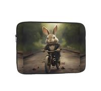 YYHWHJDE Little Gray Rabbit Riding a Bicycle Prints Protective Shockproof Portable Laptop Sleeve Case 10 inch for Men and Women Business Travel, and Office Daily Use