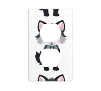 YYHWHJDE Little Gray Wolf Holding a Small Pink Flower Prints Double Socket Wall Panel Electrical Socket Cover Plate Shatter Decoration Durable 4.5x2.76in